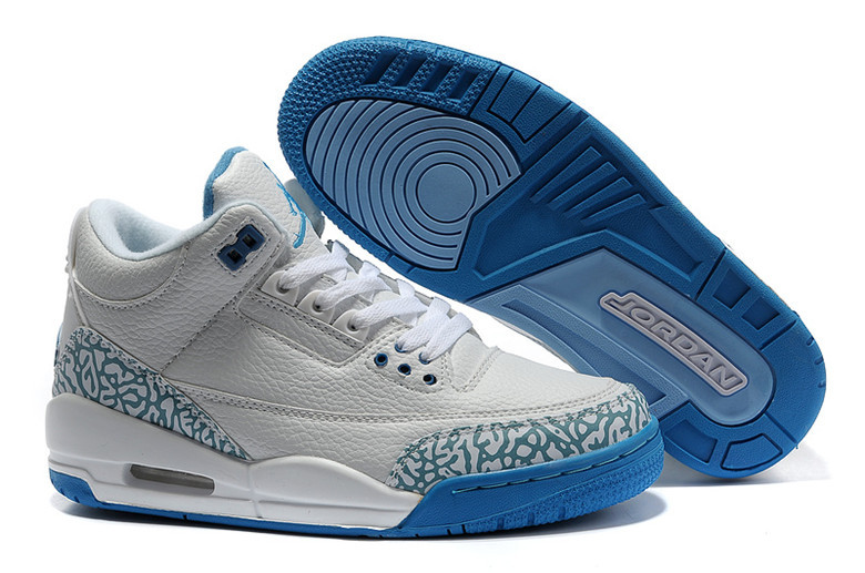 Latest Jordan 3 Retro Grey Blue Shoes