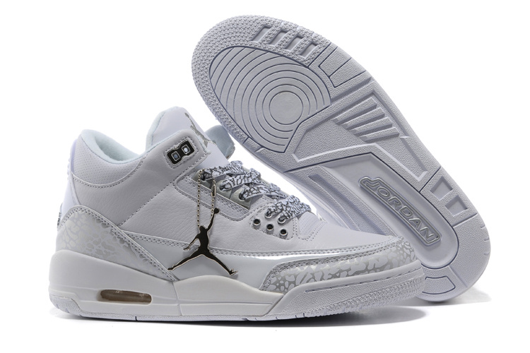 Women Air Jordan 3 Retro White Grey Shoes