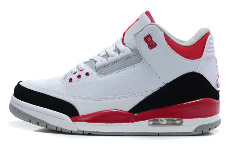 Women Air Jordan 3 Retro White Red Black Shoes