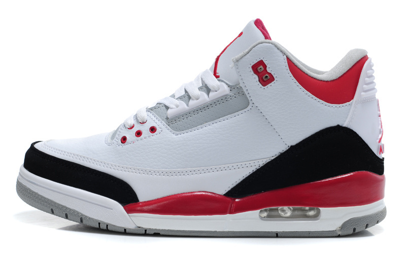 Latest Jordan 3 Retro White Red Black Shoes - Click Image to Close