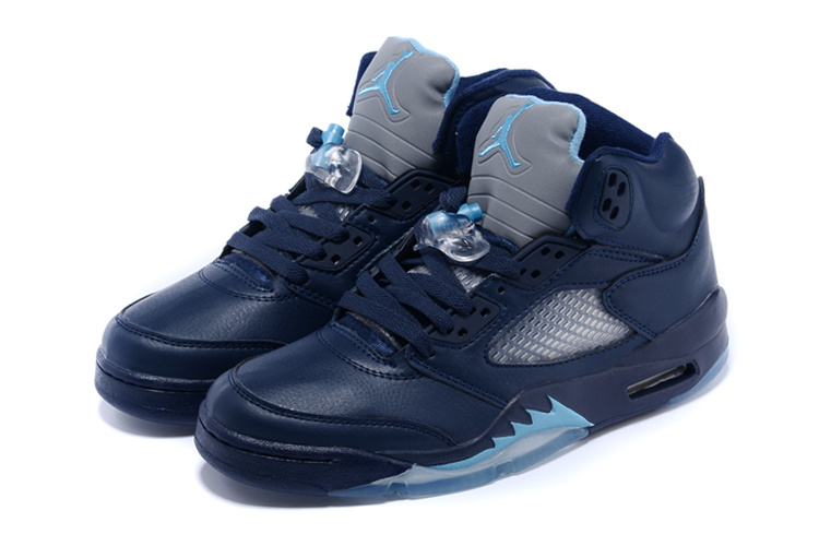 2015 Air Jordan 5 Retro Dark Blue Grey Shoes - Click Image to Close