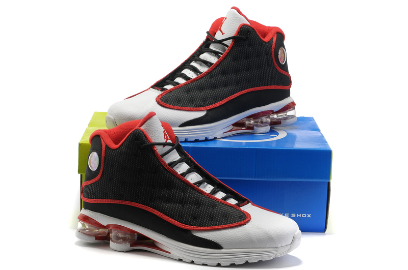 2012 Air Cushion Jordan 13 Black White Red - Click Image to Close