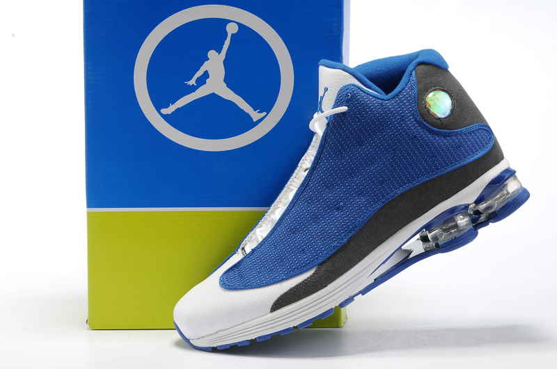 2012 Air Cushion Jordan 13 Blue White Grey - Click Image to Close