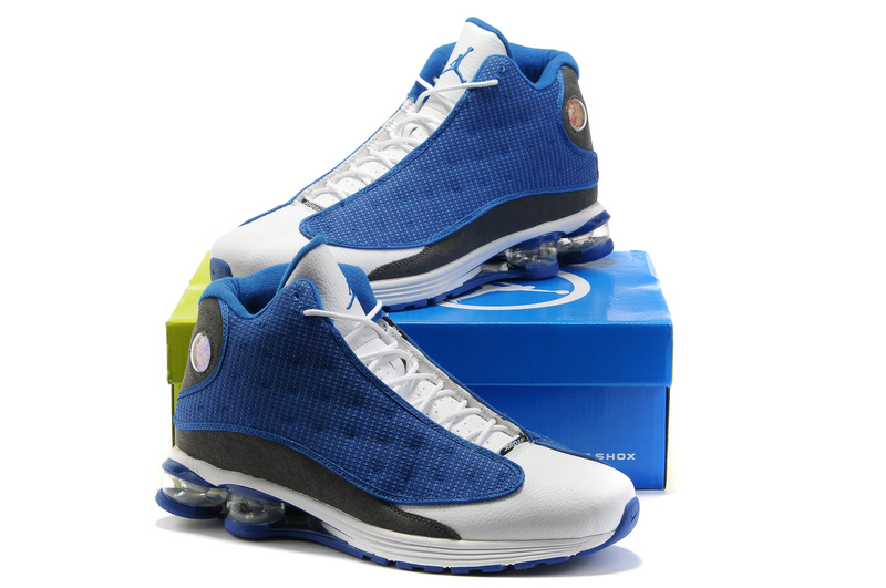 2012 Air Cushion Jordan 13 Blue White Grey - Click Image to Close