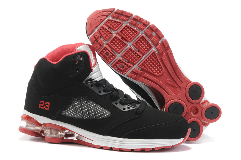 2012 Air Cushion Jordan 5 Black White Red