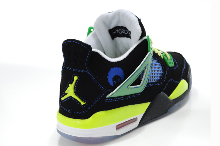 2012 Air Jordan 4 Black Green Blue - Click Image to Close