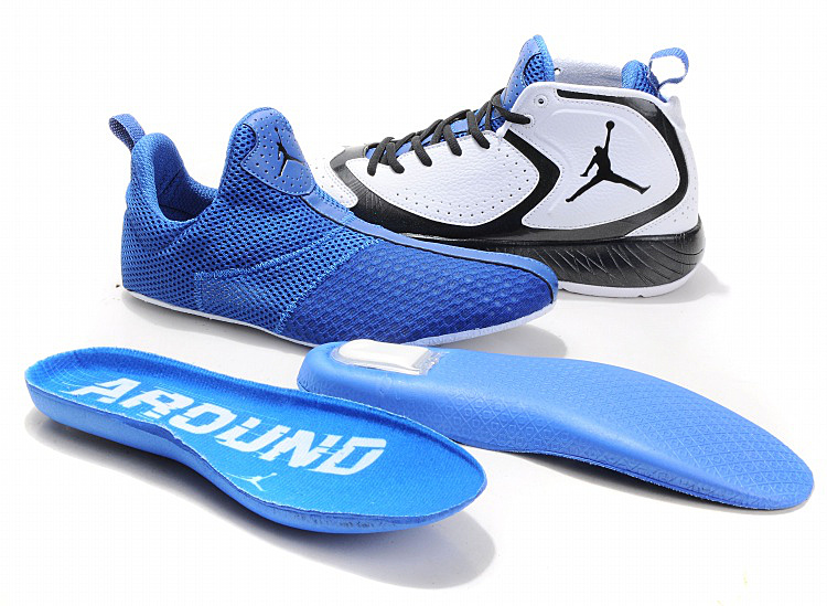 2012 Air Jordan White Blue - Click Image to Close