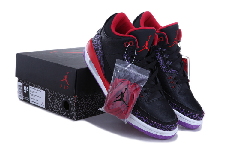 2013 Air Jordan 3 Black Red White Shoes