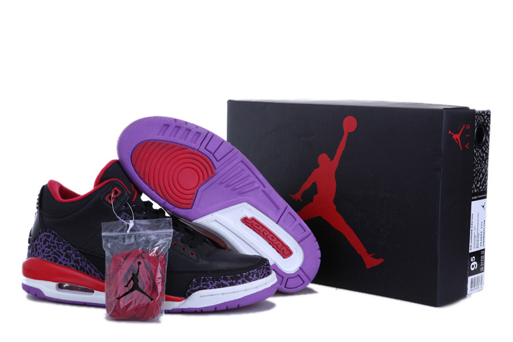 2013 Air Jordan 3 Black Red White Shoes - Click Image to Close