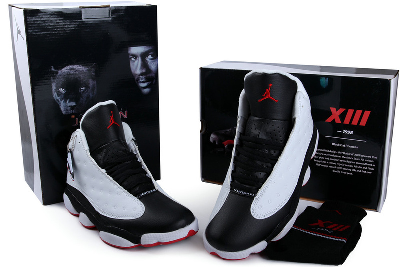 2013 Hardcover Air Jordan 13 White Black Red Shoes