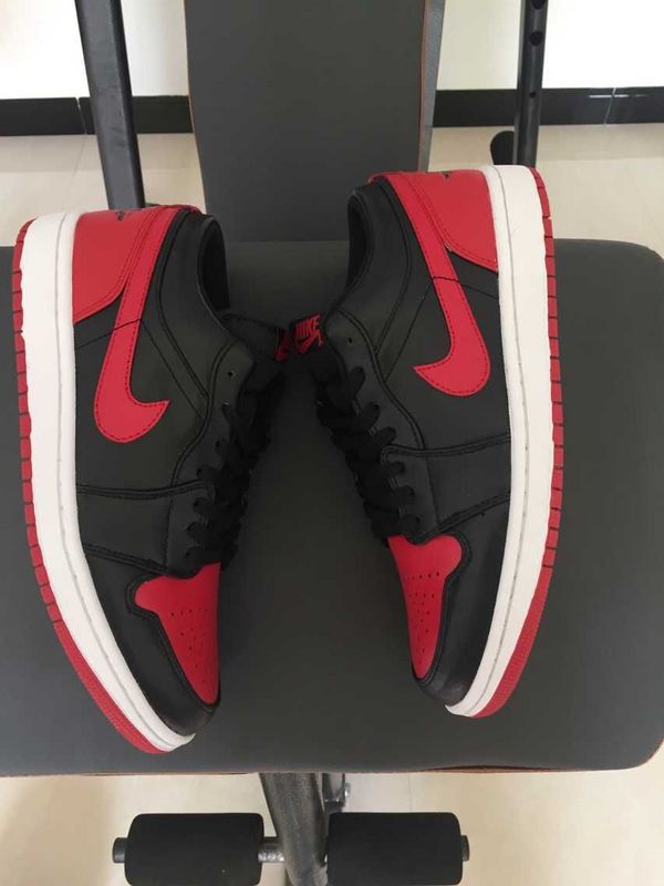 2015 30th Air Jordan 1 Low Black Red Shoes - Click Image to Close