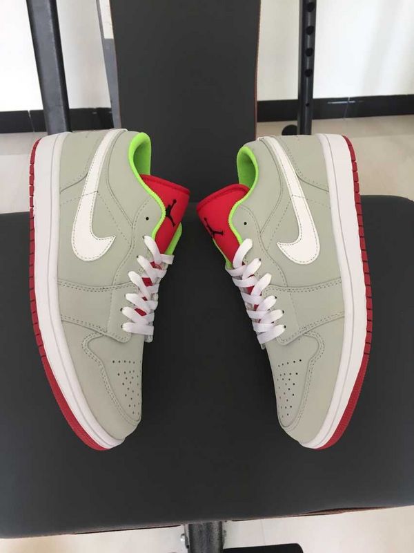 2015 30th Air Jordan 1 Low Grey Red Green Shoes