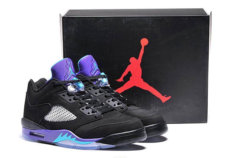 New Arrival Ai Jordan 5 Retro Low Black Purple Shoes - Click Image to Close