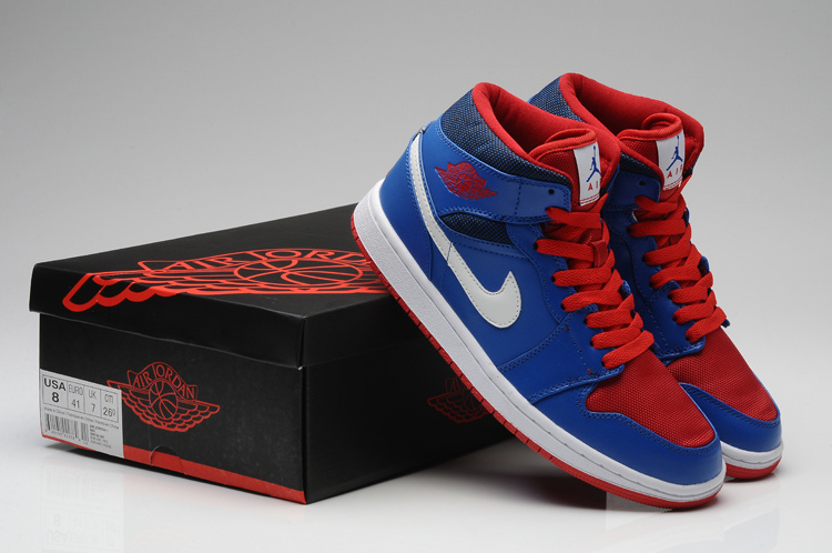 2015 Air Jordan 1 Retro Blue Red Shoes