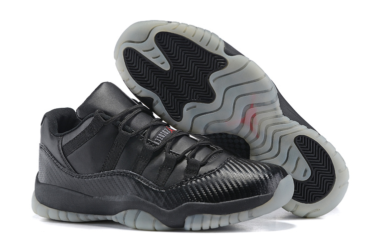 New Air Jordan 11 Retro All Black Transparent Sole Shoes - Click Image to Close