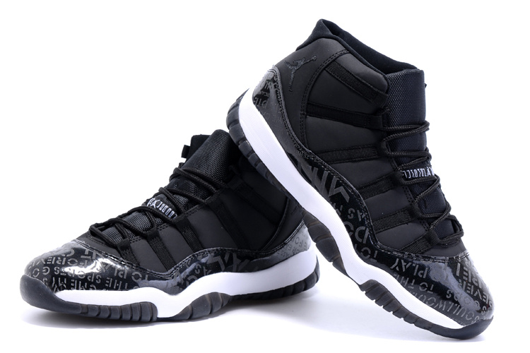 New Arrival Air Jordan 11 Retro Charity Black Shoes - Click Image to Close