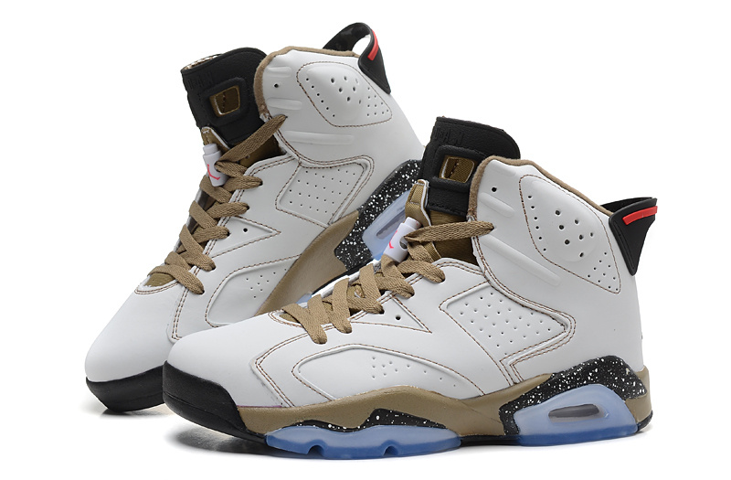 New Arrival Air Jordan 6 Retro White Coffe Black Shoes - Click Image to Close