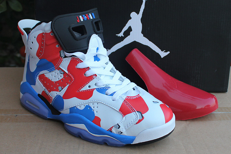 White Red Blue Jordans 6 Lovers - Click Image to Close