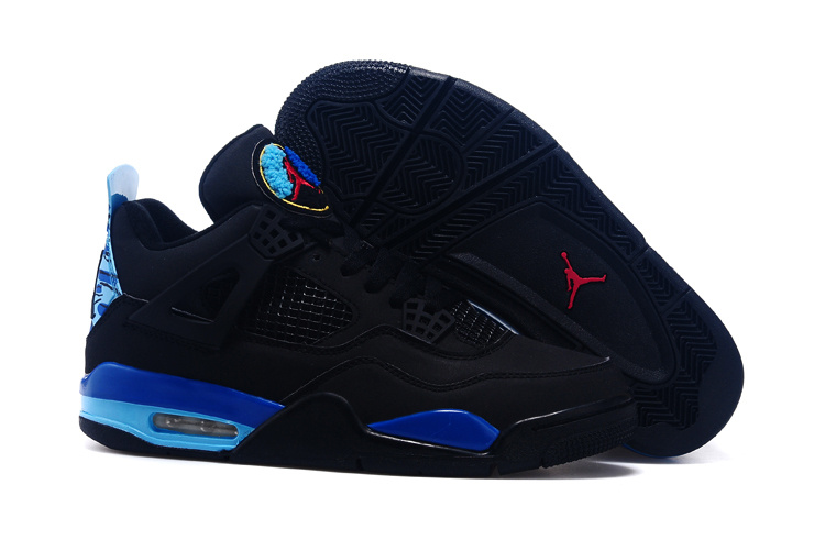 2015 Air Jordan 4 And 8 Shoes Black Blue Red