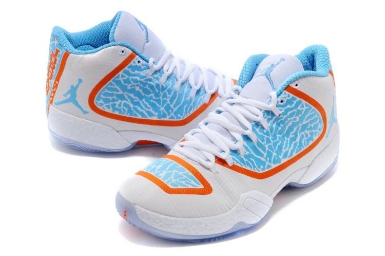 2015 Jordan 29 White Blue Orange Shoes