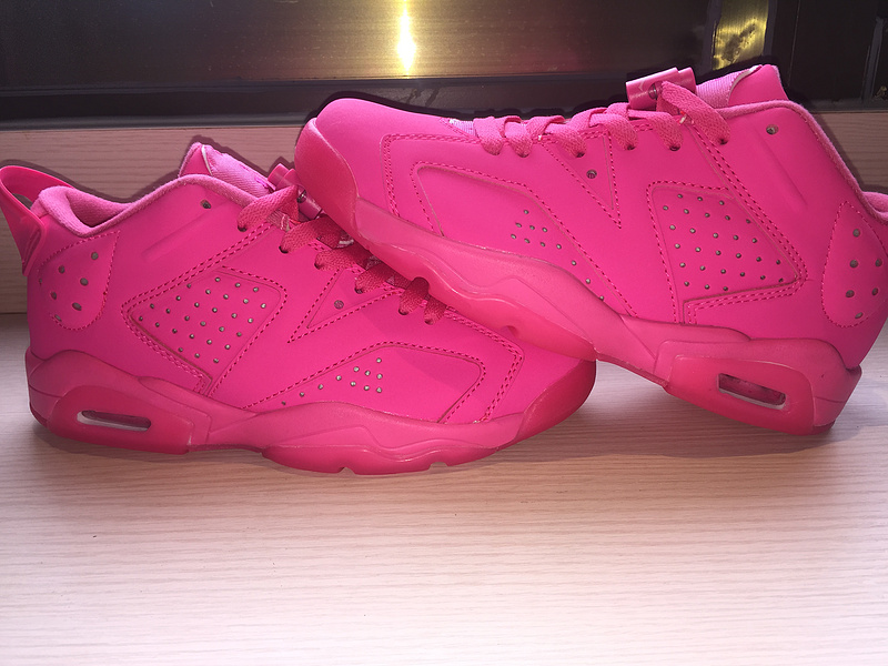 2015 Air Jordan 6 Low All Pink Women Shoes