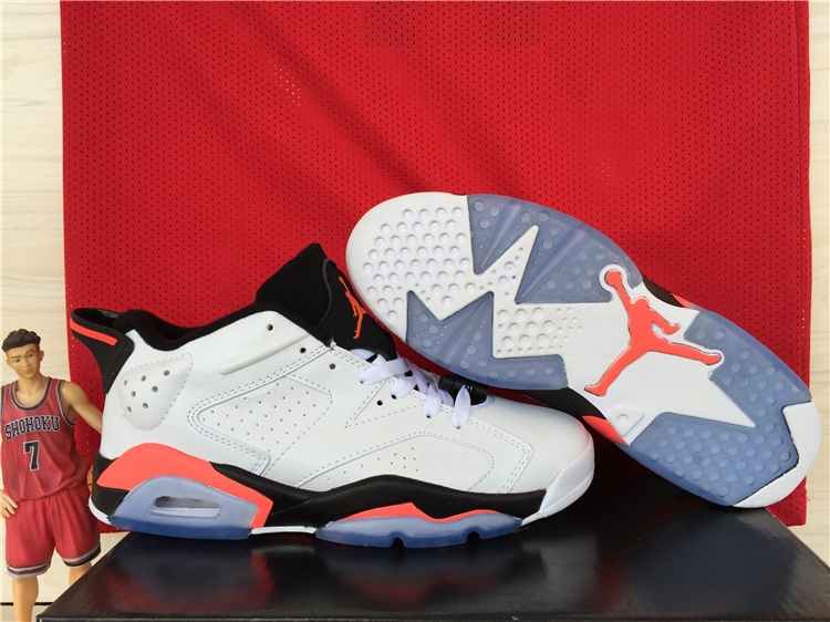 2015 Jordan 6 Low White Black Red Shoes