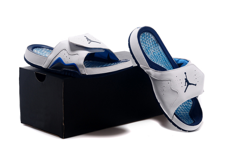2015 Air Jordan 7 Hydro Hare White Blue Black Sandal For Women