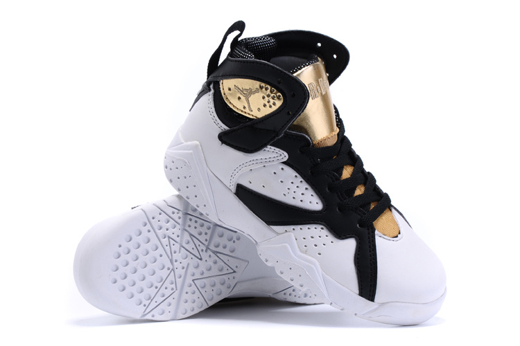 New Air Jordan 7 Retro White Gold Kids Shoes - Click Image to Close