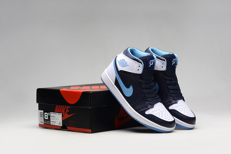 Latest 2015 Air Jordan 1 Retro CP3 White Army Blue Shoes - Click Image to Close