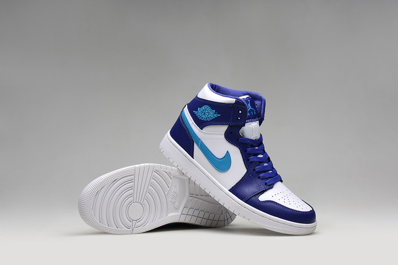 Latest 2015 Air Jordan 1 Retro White Purple Blue Shoes