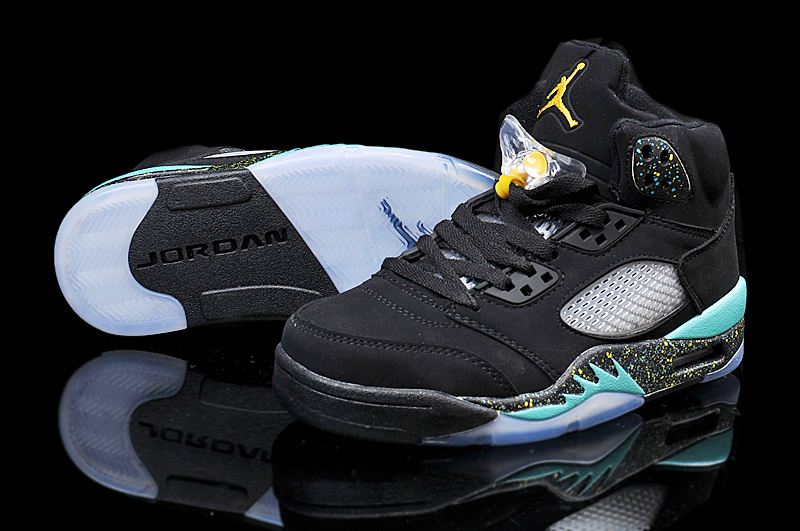 Latest 2015 Air Jordan 5 Retro Black Green Shoes