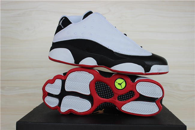 2015 Jordan Retro 13 Low White Black Blue Shoes - Click Image to Close