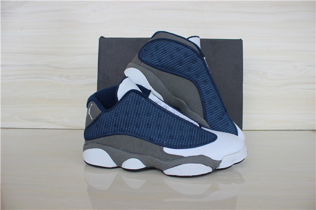 2015 Jordan Retro 13 Low White Black Blue Shoes