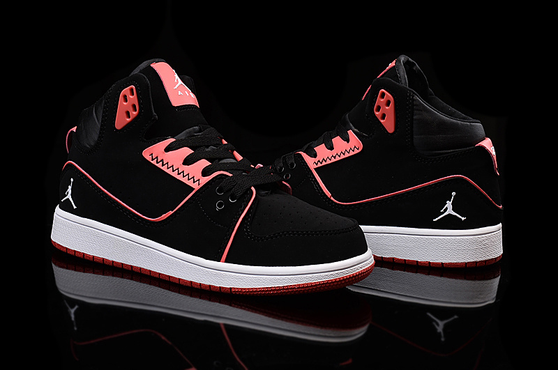 New Women Air Jordan 1 Flight 2 Black Red Shoes - Click Image to Close