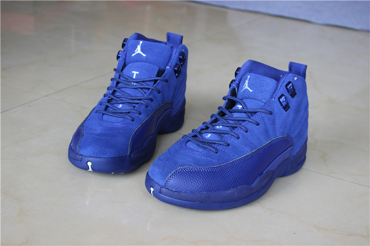 2016 Air Jordan 12 Blue Suede Shoes