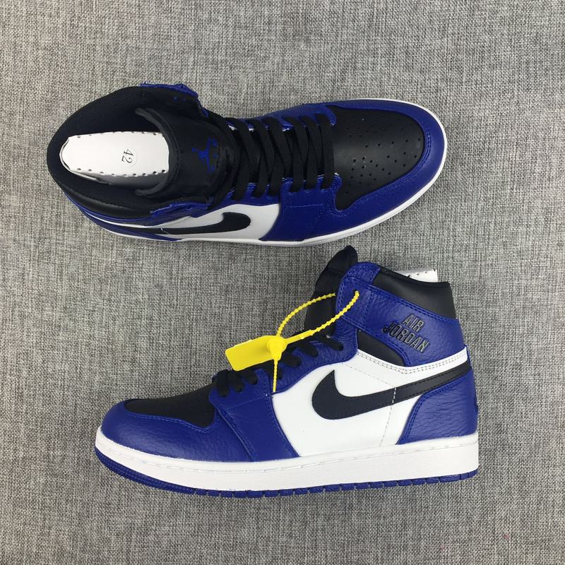 New Jordan 1 Retro Blue White Black Sneaker - Click Image to Close