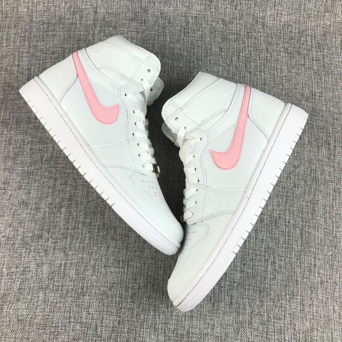 Latest Jordan 1 Retro White Pink Shoes - Click Image to Close