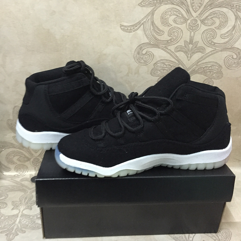 New Kid's Air Jordan 11 Black White Shoes - Click Image to Close