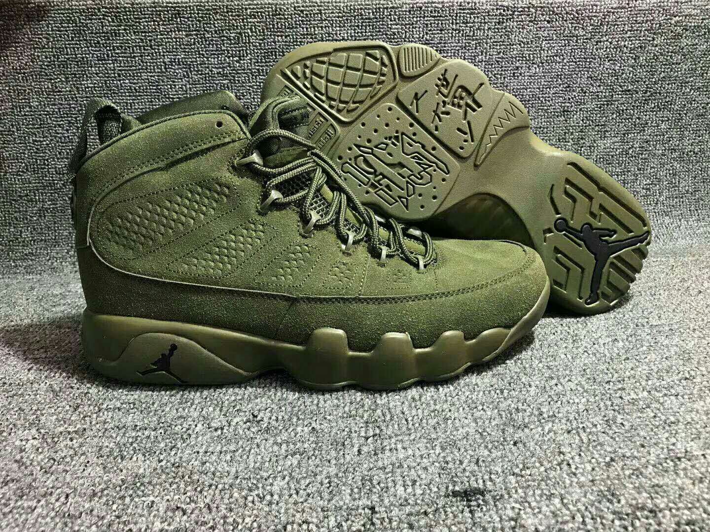 New Air Jordan 9 Red Army Green - Click Image to Close