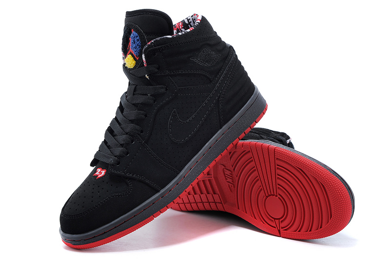 air jordan black and red shoes