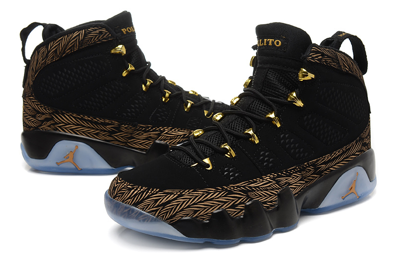 2015 Jordan 9 Retro Black Gold 17 Number On Back - Click Image to Close