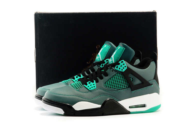 Latest 2015 Air Jordan 4 Retro Teal Green Black Shoes