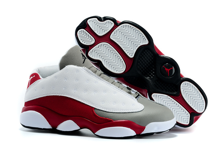 2015 Jordan Retro 13 Low White Grey Wine Red Shoes - Click Image to Close