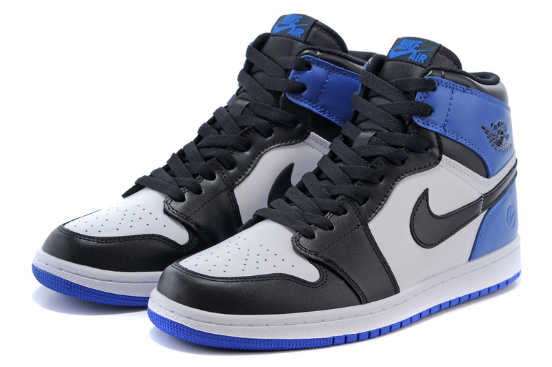 blue and black jordan retro 1