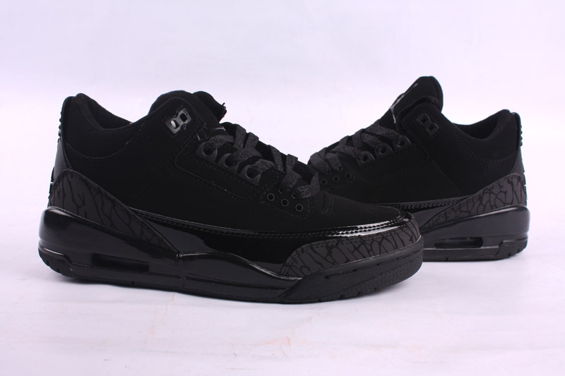 Women Air Jordan 3 Retro All Black Shoes - Click Image to Close