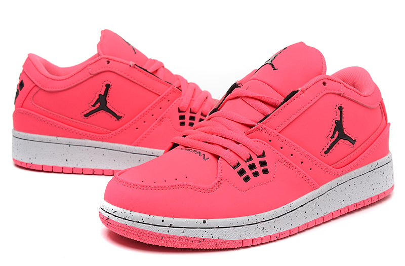 Women Air Jordan 1 Flight Low Pink White Shoes