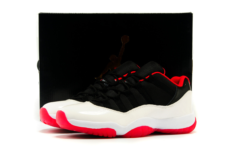 2015 Air Jordan 11 Retro Low White Black Red Sample Shoes - Click Image to Close