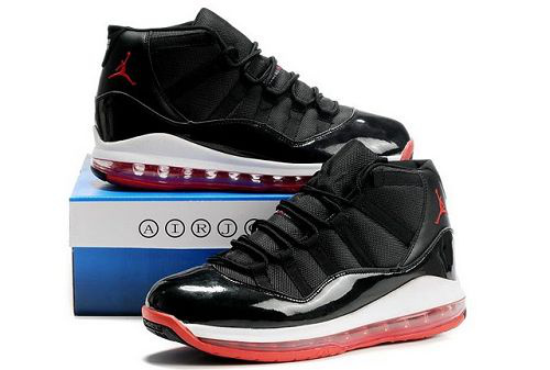 Air Cushion Jordan 11 Black White Red Shoes - Click Image to Close