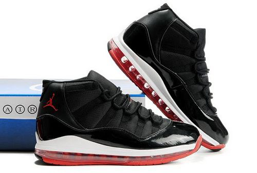 Air Cushion Jordan 11 Black White Red Shoes - Click Image to Close