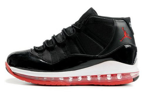 Air Cushion Jordan 11 Black White Red Shoes - Click Image to Close